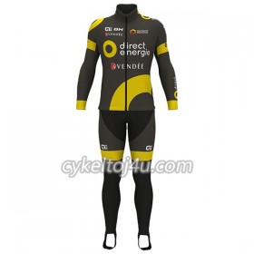 Cykeltrøje Langærmet + Bib Cykelbukser 2017 Direct Energie N001